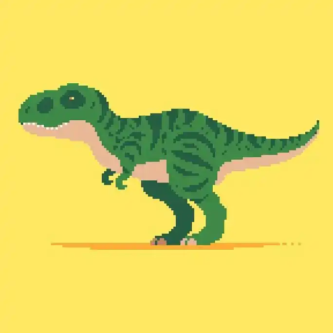 视觉艺术 #每日cg #像素画 #头像 像素小恐龙头像! - 抖音