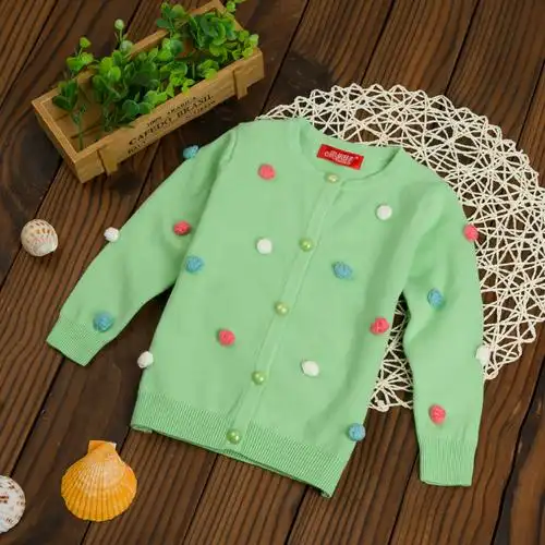 韩国品牌春秋韩版提花女小儿童装宝宝婴幼儿0-3岁毛衣针织开衫特