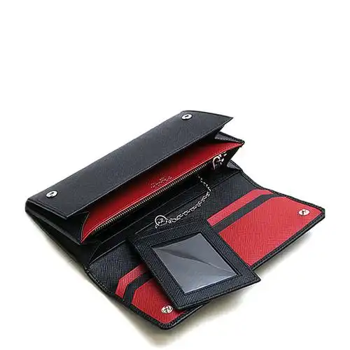 prada/普拉达女士黑色牛皮长款按扣钱包1mh006 2e26 f0d9a