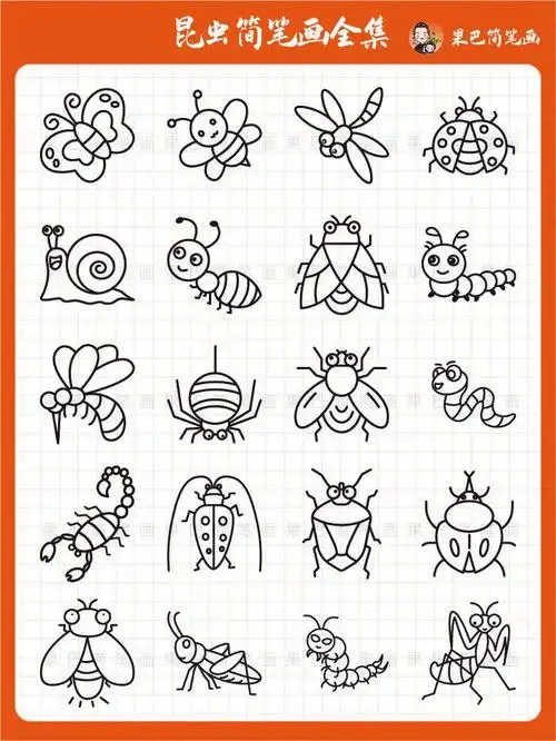 各种昆虫简笔画,喜欢的存好了