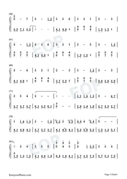 星空のワルツ-你所期望的永远 ed双手简谱预览3