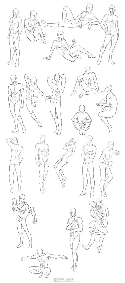 gf225125古风插画之男性人体的画法