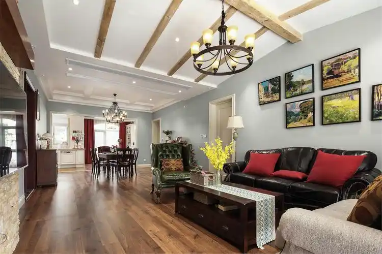 卡座 125平美式风格家客餐厅欣赏图 80平美式乡村家客餐厅布局图 餐桌