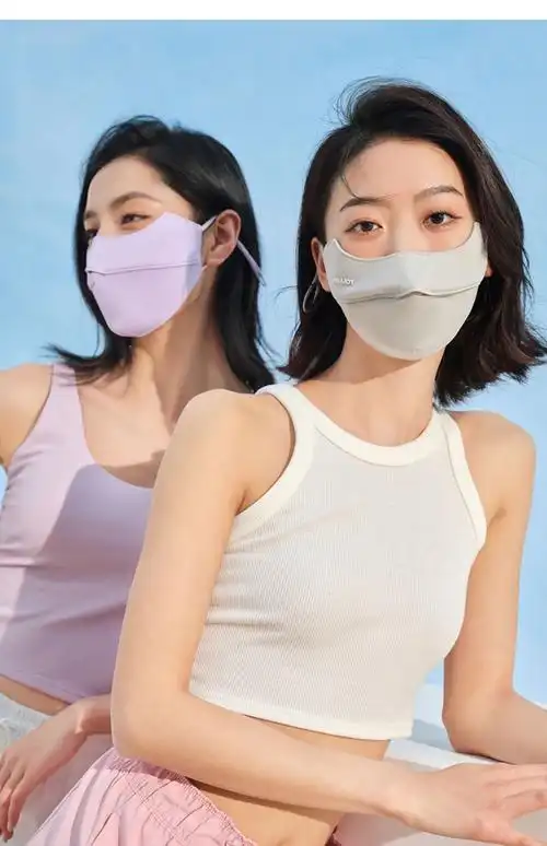 伯希和户外防晒口罩女春夏季冰丝薄款透气立体防紫外线防尘面罩男曜石