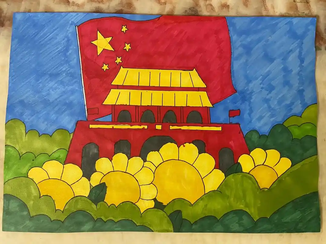 国庆节手抄报 #爱国主题绘画 #作品欣赏  - 抖音