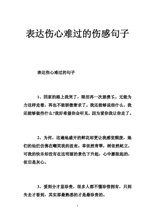 表达伤心难过的伤感句子doc
