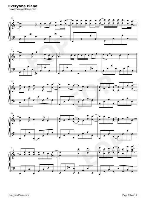 抖音神曲串烧五线谱预览3