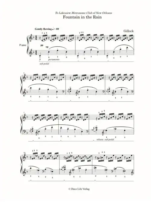 小众好听fountainintherain钢琴谱