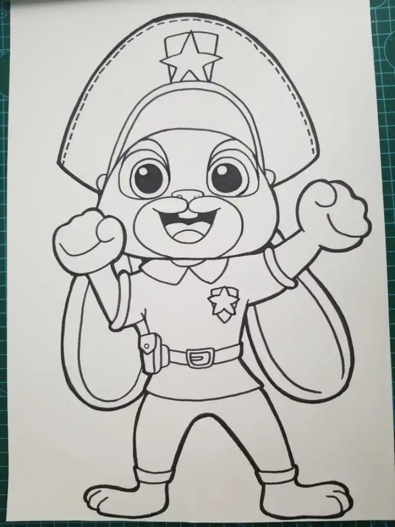 卡通动漫 疯狂动物城#朱迪兔#兔#儿童画#马克笔动漫#简笔画# #动漫