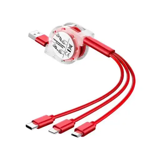 多功能充电器数据线三合一快充万能型通用手机多头多用一拖三快速苹果