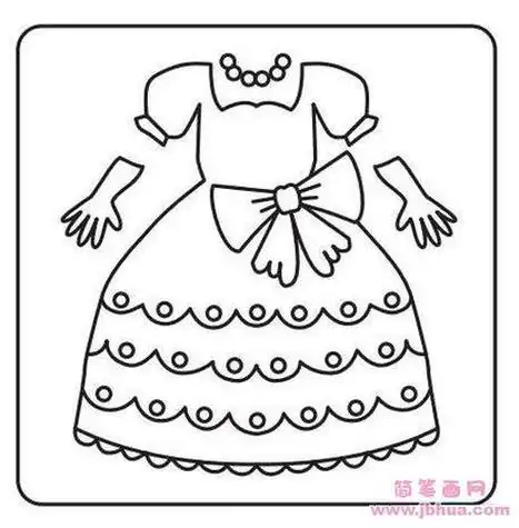 公主裙子简笔画步骤颜色画法