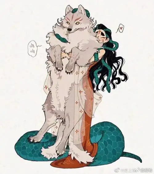 这个狼x蛇的拟人,简直太好磕了吧#漫画##二次元条漫# 画师:juanmao