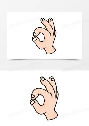 手绘卡通ok手势元素