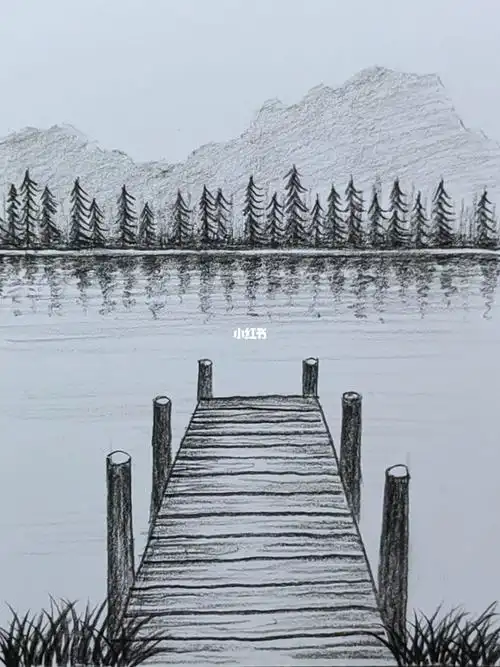 一起画木桥风景