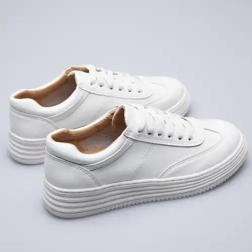 小白鞋女春季2019新款百搭韩版学生休闲白鞋女系带厚底板鞋子女