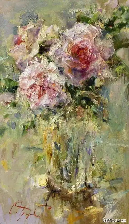 俄罗斯画家奥列格·特罗菲莫夫花卉油画作品_莫奈_名画_多多
