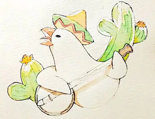 插画皮皮又可爱的文鸟