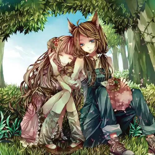 素材大咖动漫卡通少女美少女人物场景景色漫画女孩设计素材