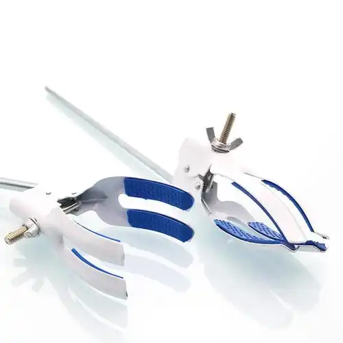 实验用锌合金电镀三爪夹电镀烧瓶夹三爪夹夹具圆形固定夹小烧杯夹