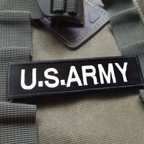 美国陆军u.s army美国陆战3d刺绣魔术贴军事臂章补丁肩章贴黑