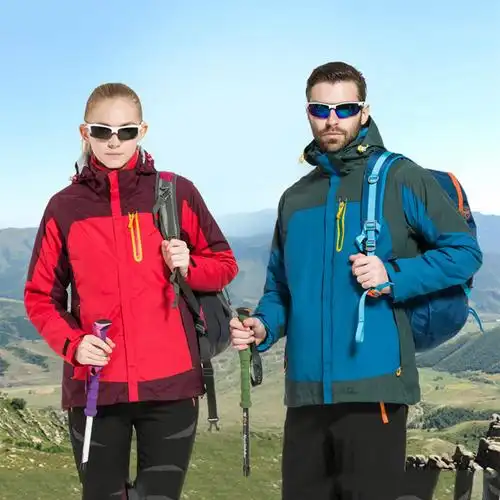 户外服装情侣款冲锋衣防水透气加厚保暖工作服冲锋衣大红男s