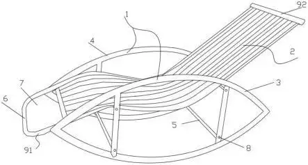 本实用新型涉及躺椅技术领域,特别涉及一种便于拆装的不锈钢摇椅.
