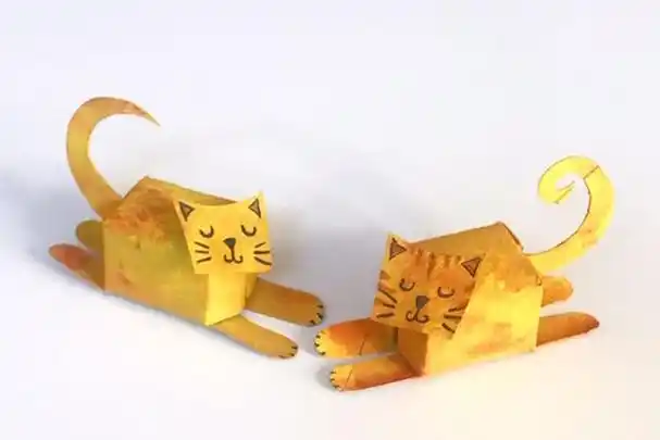 手工小动物:卫生纸筒废物利用做睡觉的猫步小猫(步骤图解)17
