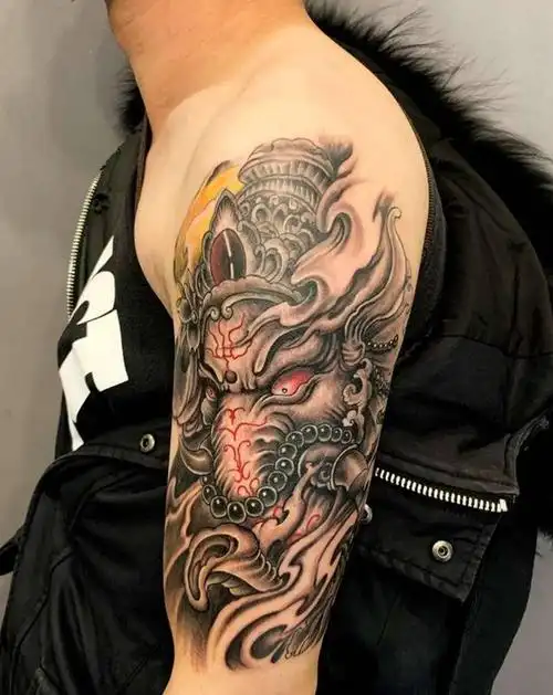 象神纹身图片_手部手臂新传统纹身图案