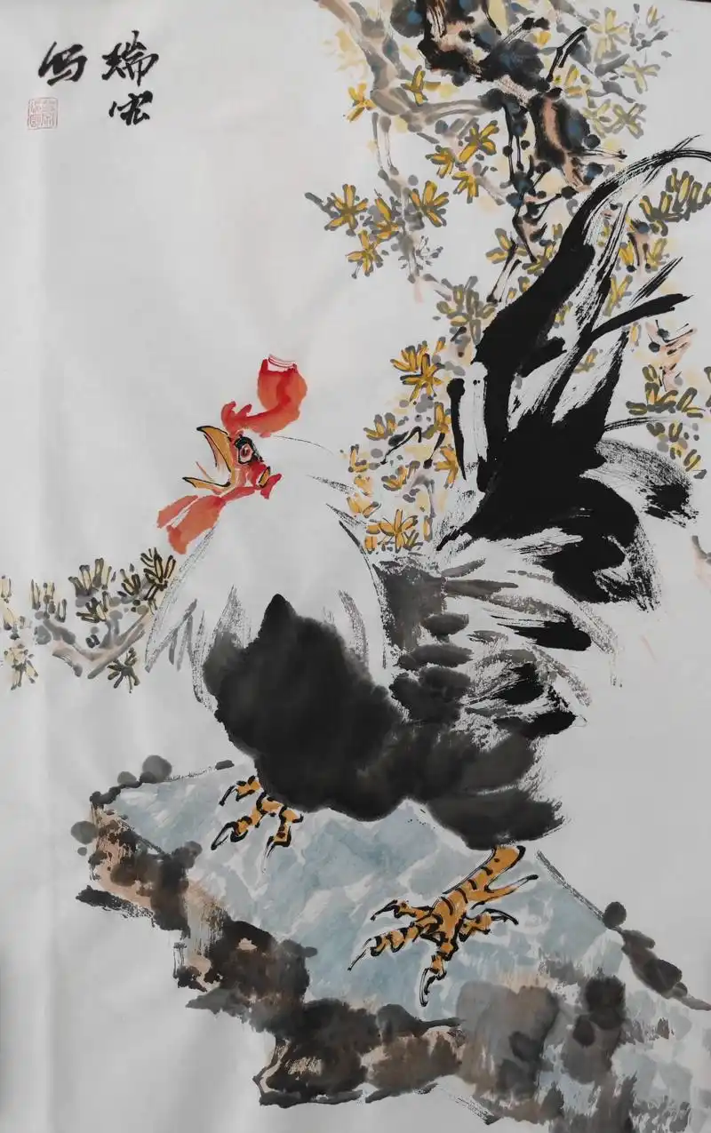 写意画雄鸡肖瑞宏书画