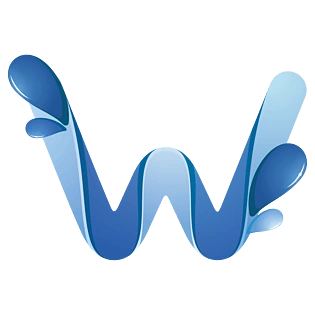 蓝色水纹字母字体w