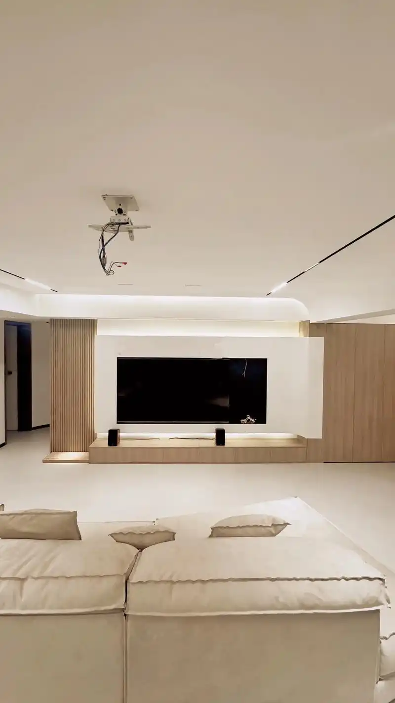 因为真的很好看  悬浮电视墙制作步骤: 11566 木工师傅用龙骨做成