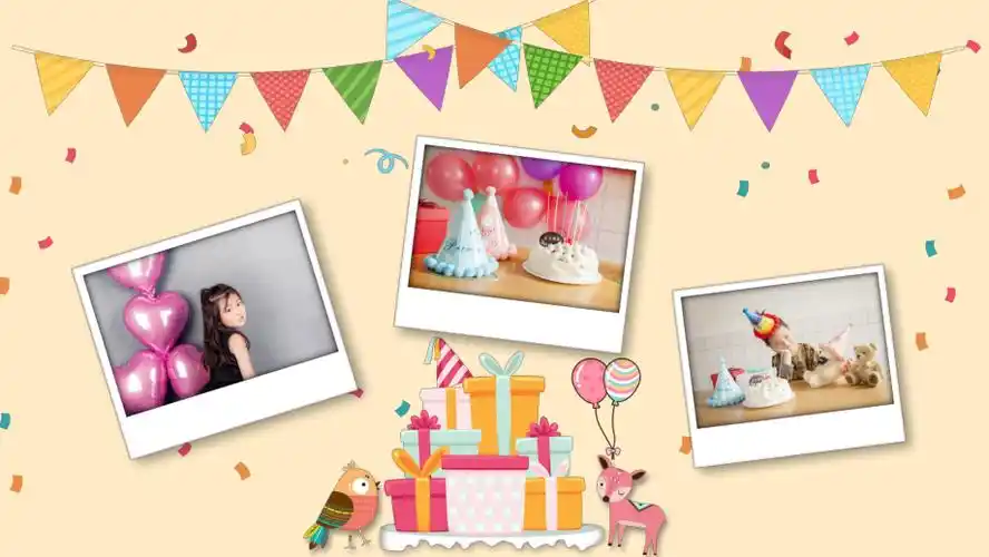 彩色卡通生日快乐电子相册模板课件.pptx_第3页