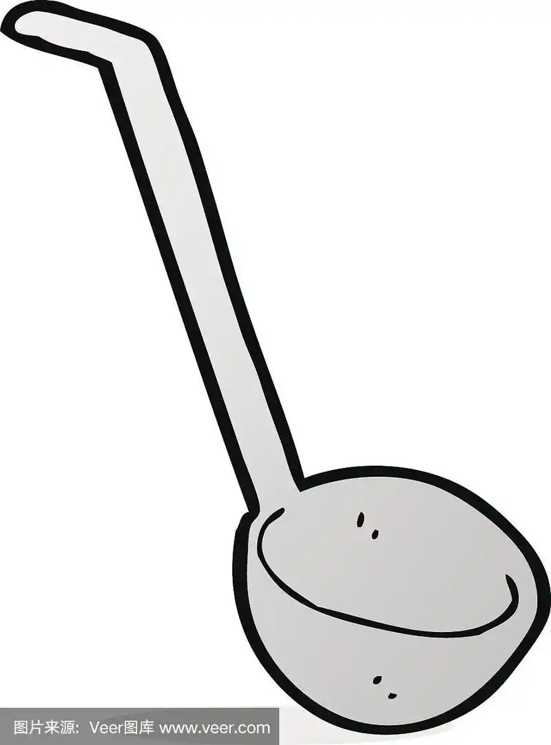 长柄勺,卡通,矢量,美味食品,汤匙