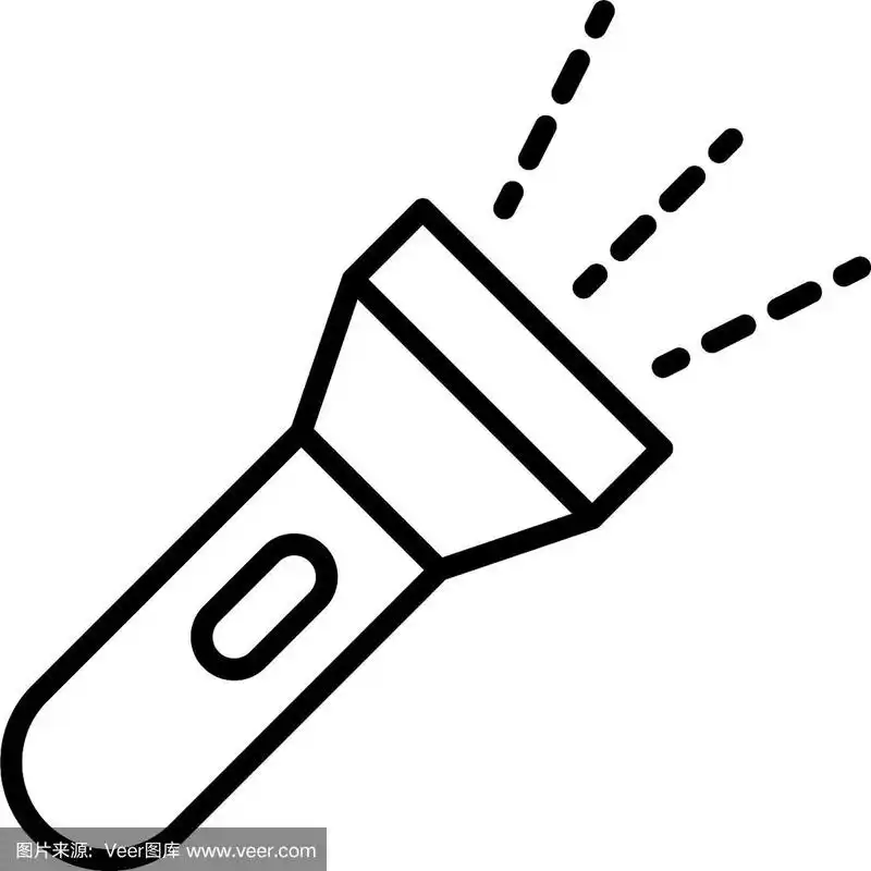 警察手电筒图标轮廓风格