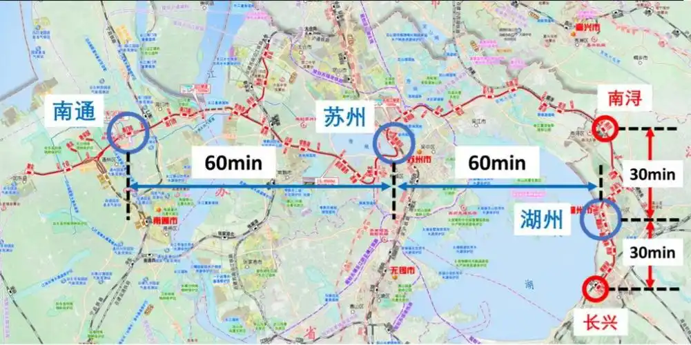 如通苏湖城际铁路苏州段站点分布