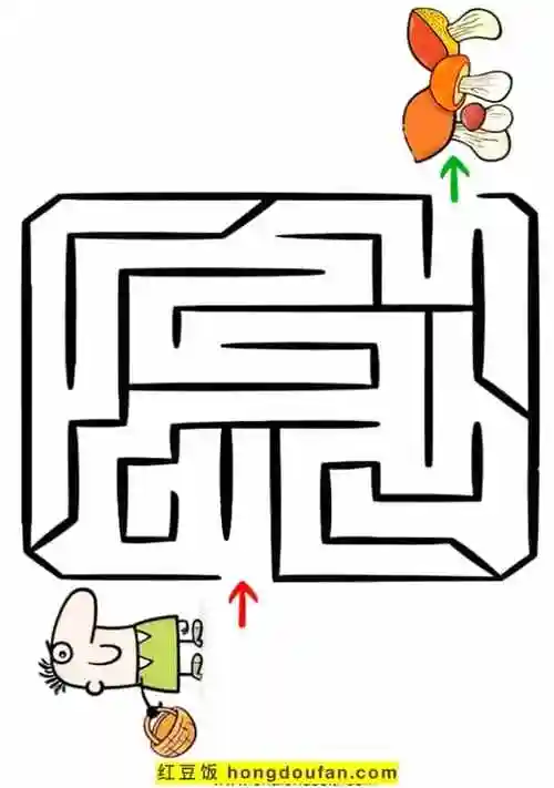 12张可打印卡通彩色迷宫游戏图片免费下载-红豆饭小学生简笔画大全