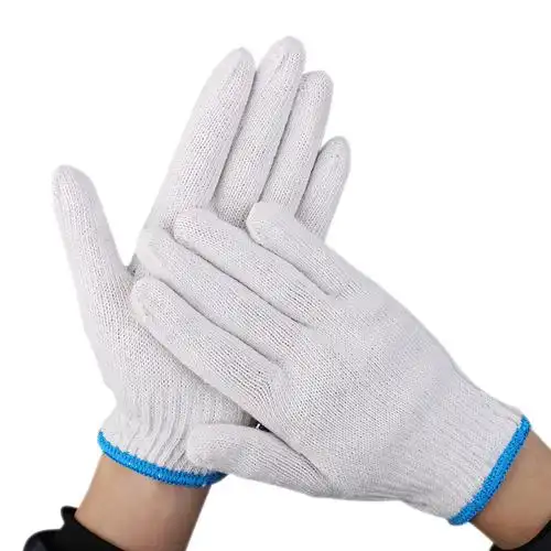 手套劳保线手套耐磨加厚工作工人透气白棉线装修劳动工地干活防护