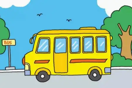 公共汽车简笔画