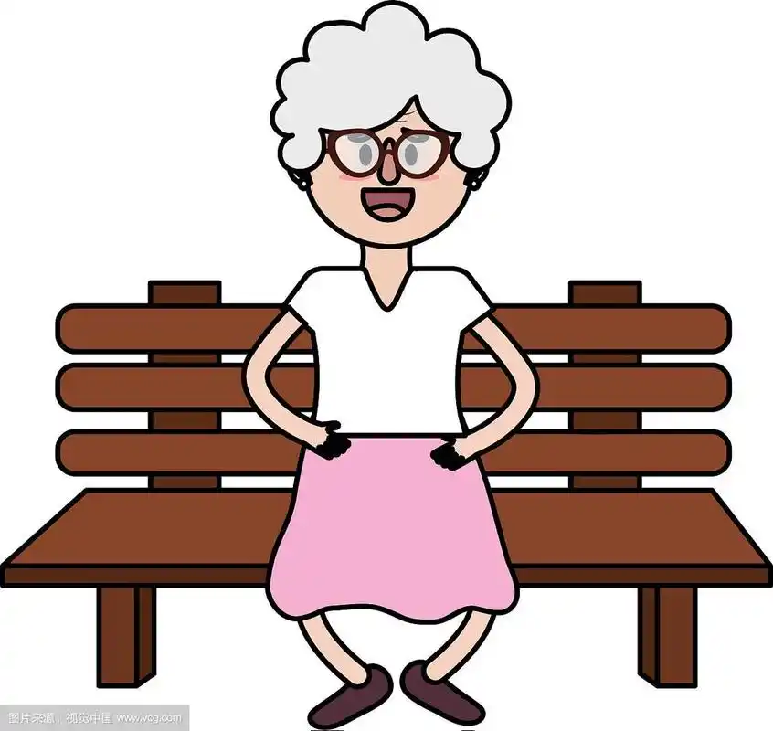 坐在椅子上留着发型的老太太