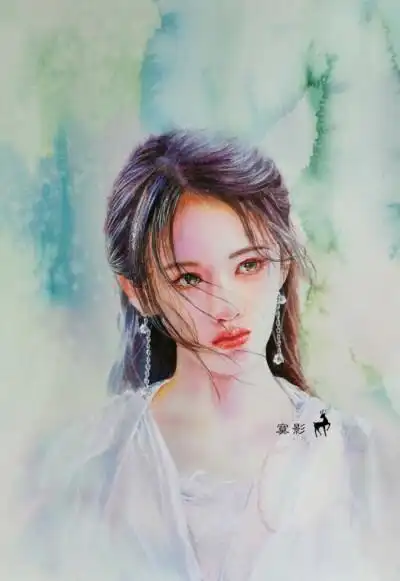 鞠婧祎水彩画