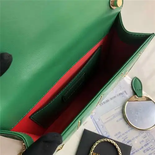 绿色 宝格丽小号"serpenti forever"铆钉翻盖包_【精品小屋_高仿包包