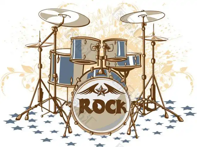 手绘架子鼓设计素材