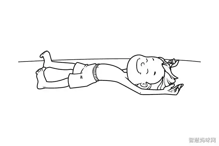 人躺在沙滩的简笔画