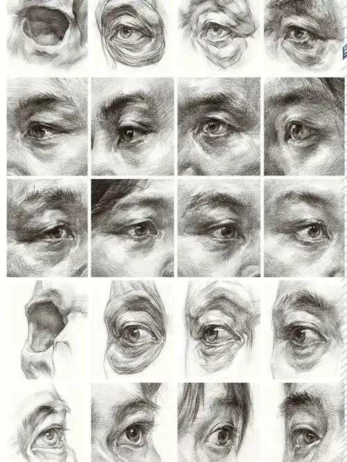 素描正,侧,侧眼睛大全