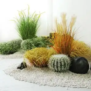 仿真草装饰蒲草团摆件芦苇草苔草假草丛细叶灌木草绿植造景观工程