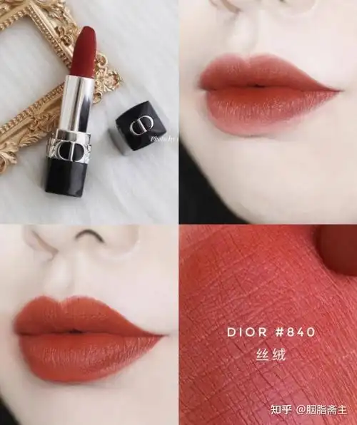 1:迪奥dior口红全新烈艳蓝金唇膏丝绒 840  枫叶砖红
