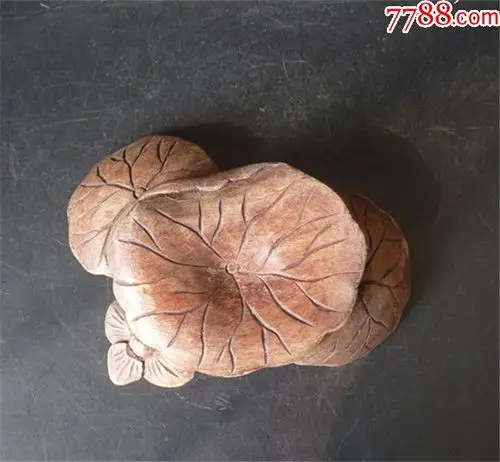 木雕荷叶摆件