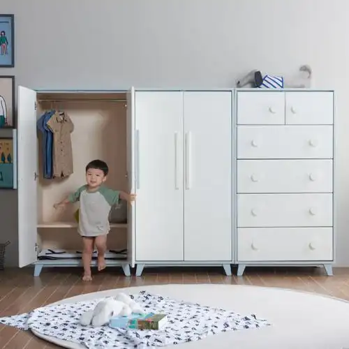 北欧欧风现代实木学生儿童幼儿宝宝衣柜衣橱衣柜