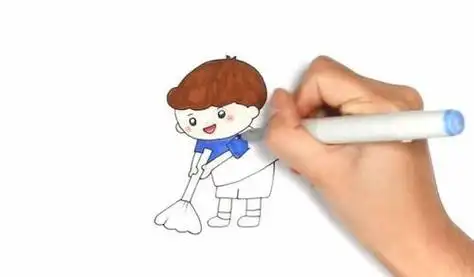 小男孩擦地的简笔画擦地版简笔画小男孩擦地板简笔画小男孩擦地板简笔