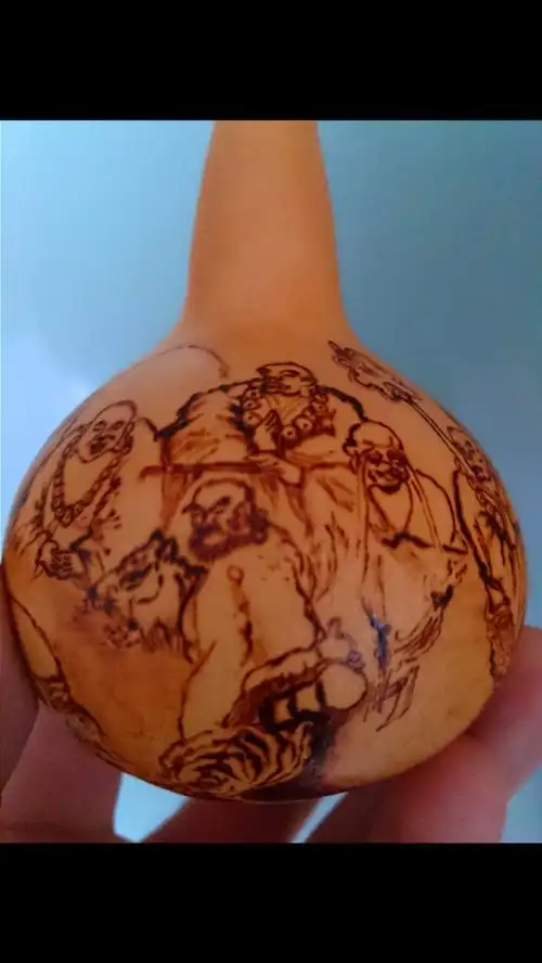 十八罗汉烙画过程